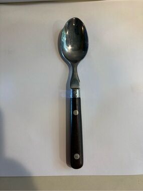 Washington Forge stainless spoon with brown handle rivets Korea Vintage